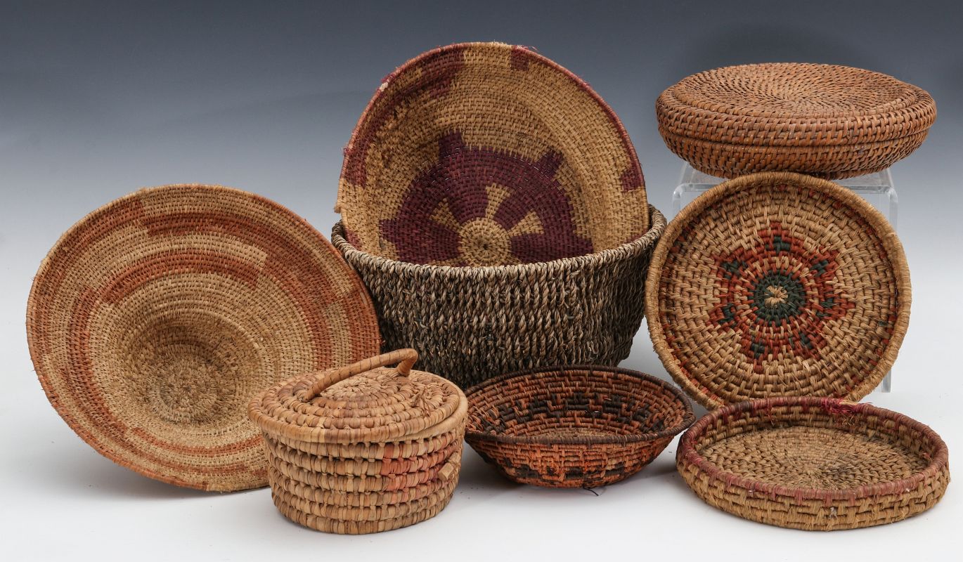 A COLLECTION OF NATIVE MADE BASKETRY