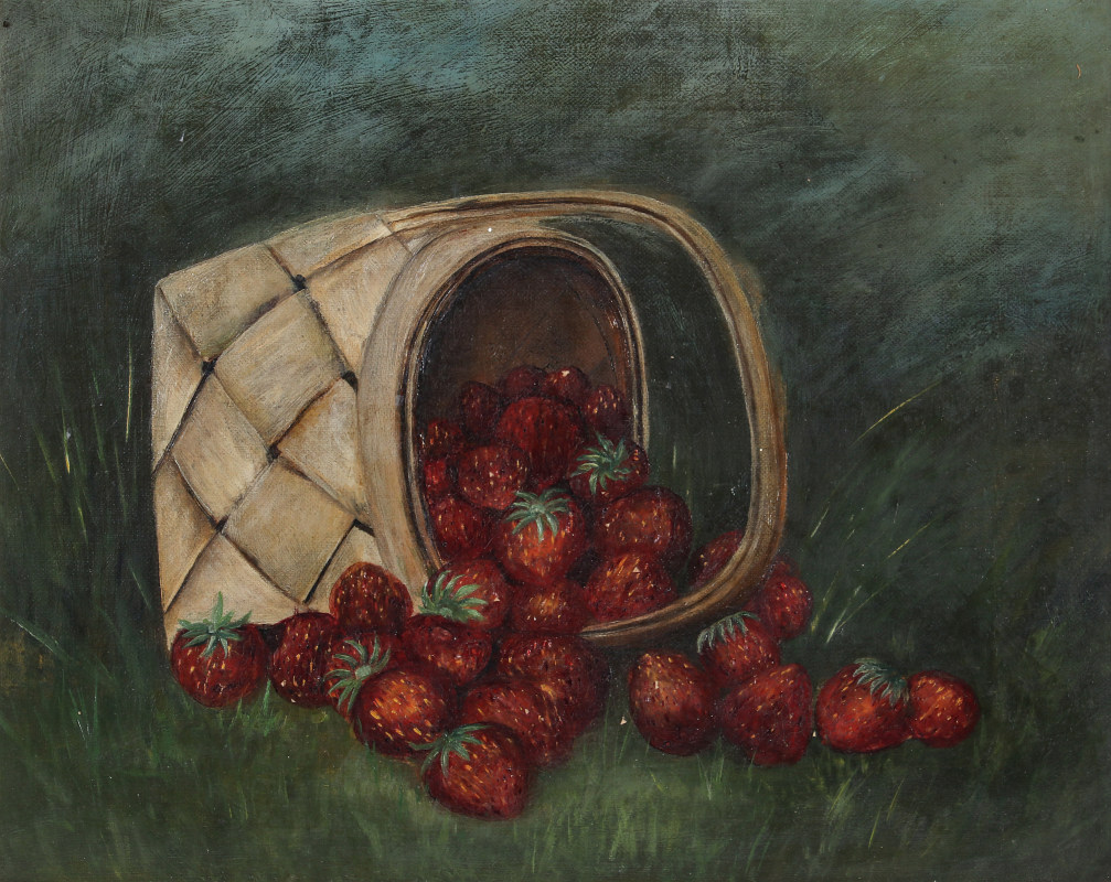 AMERICAN SCHOOL STILL LIFE WITH STRAWBERRIES