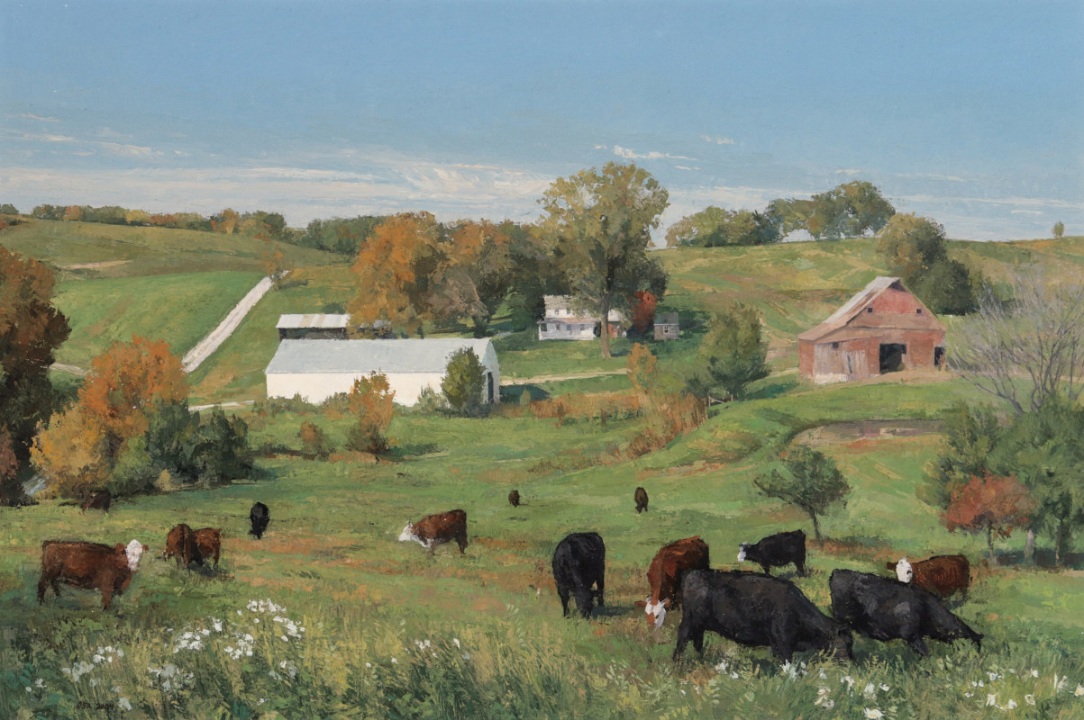 DOUG OSA (KANSAS, BORN 1952) OIL ON ARTIST'S PANEL