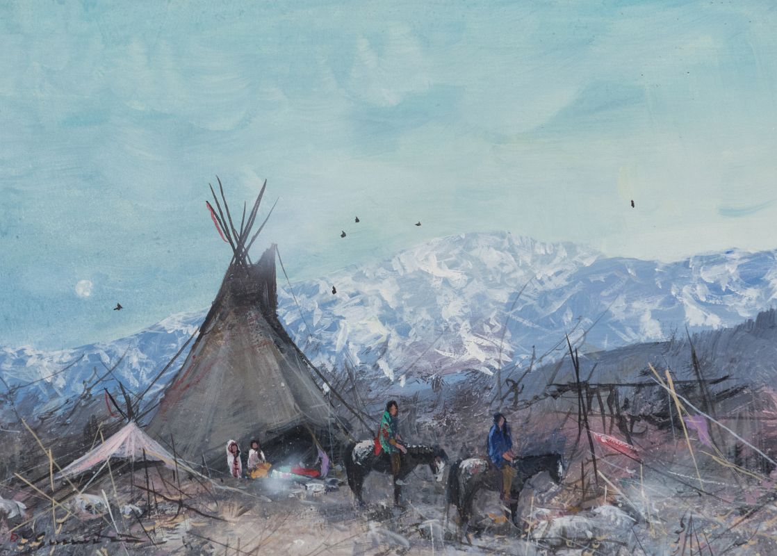GREGORY SUMIDA (B. 1948) GOUACHE ON ARTIST'S BOARD