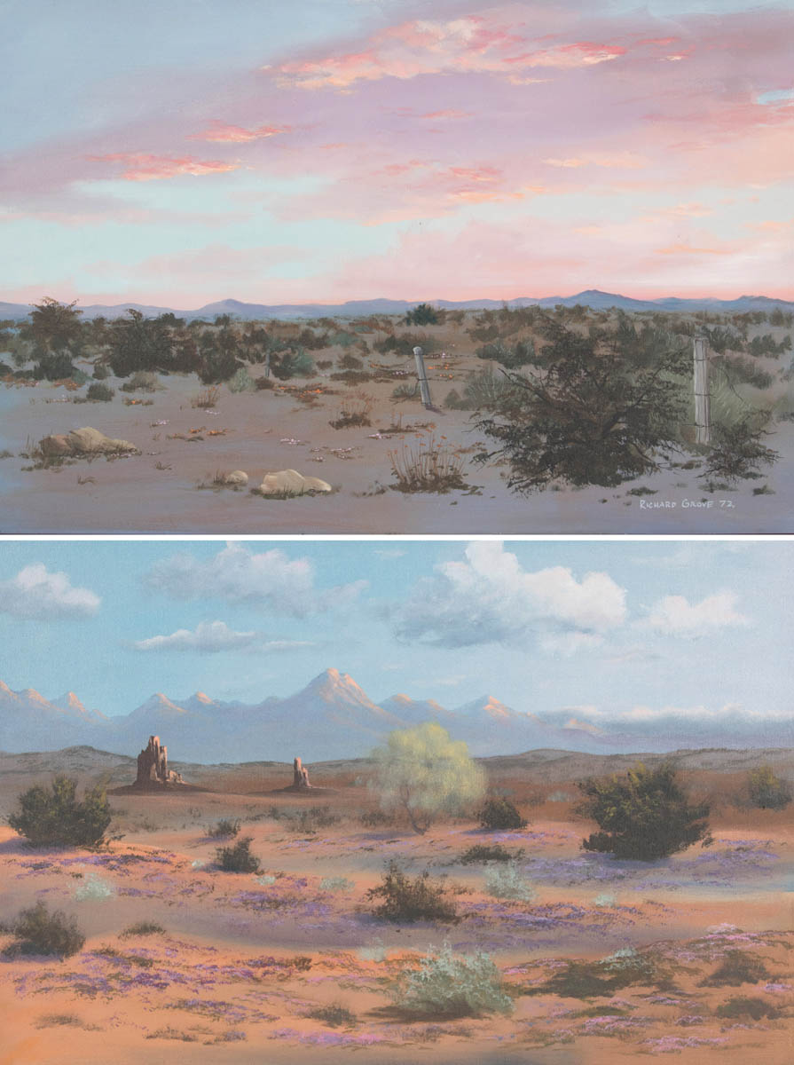 TWO RICHARD GROVE (20TH CENTURY) OILS ON CANVAS