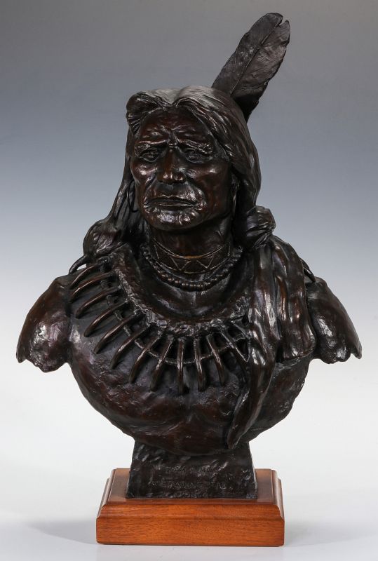 TED LONG (1932-2007) BRONZE SCULPTURE