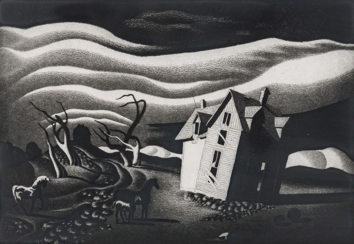 J JESSE McVICKER (1911-2004) PENCIL SIGNED ETCHING