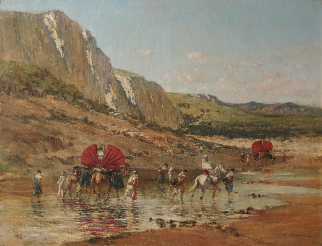 VICTOR PIERRE HUGUET (1835-1902) ORIENTALIST O/C