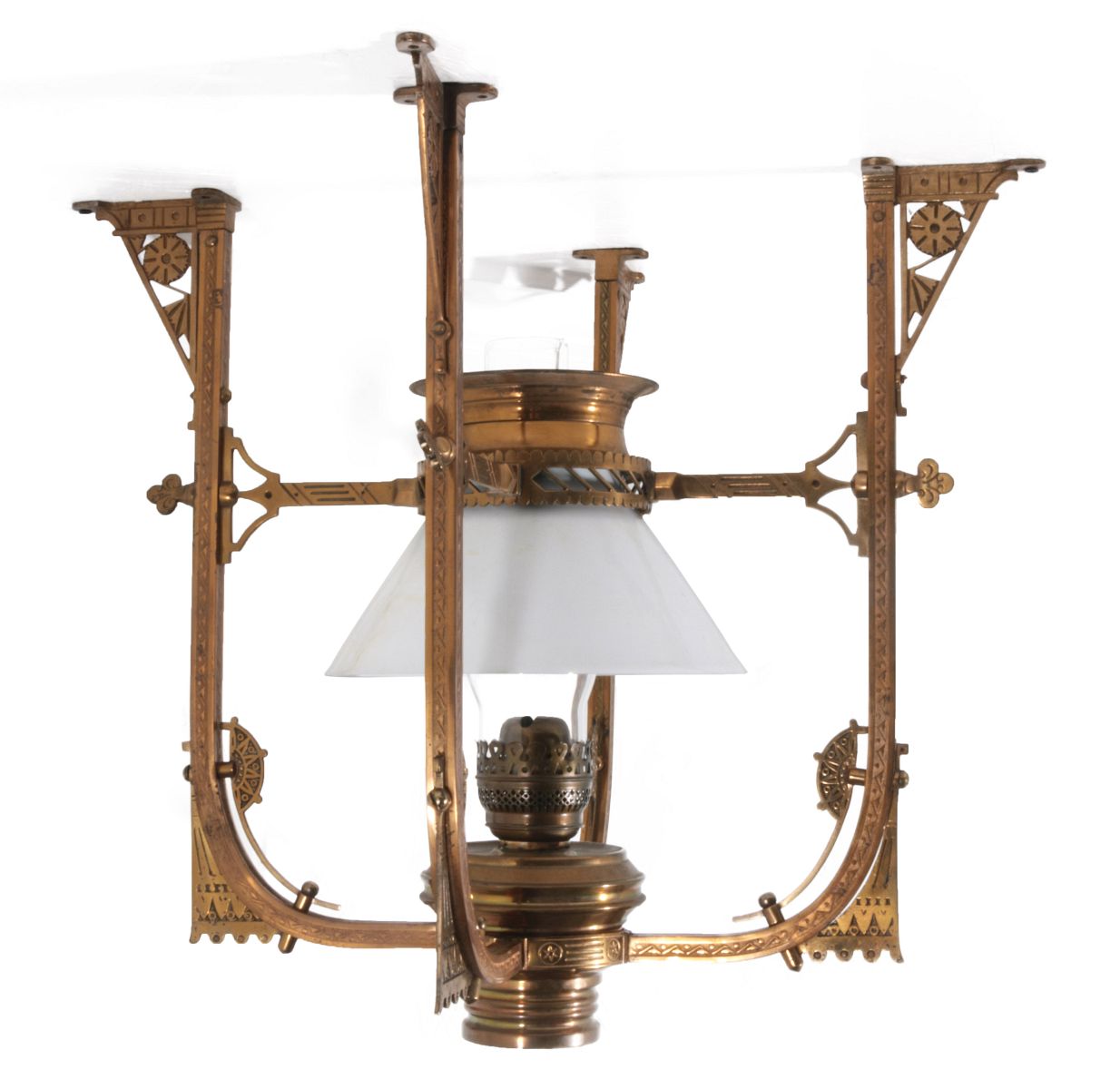 AN ORNATE DAYTON MFG. CO BRASS RAIL CAR CHANDELIER