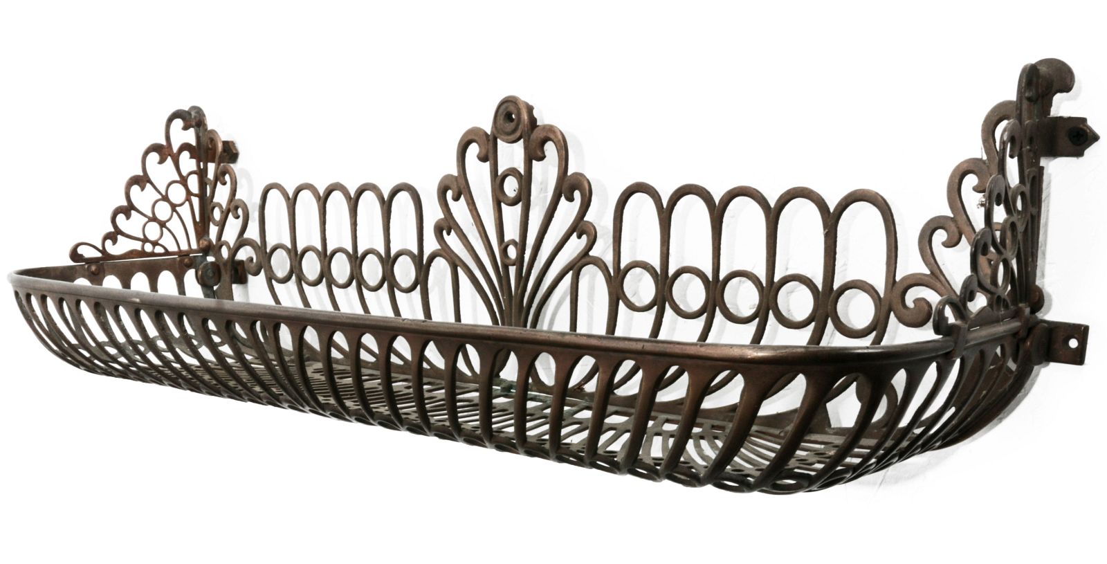 A FANCY ADAMS & WESTLAKE RAILROAD CAR BASKET RACK