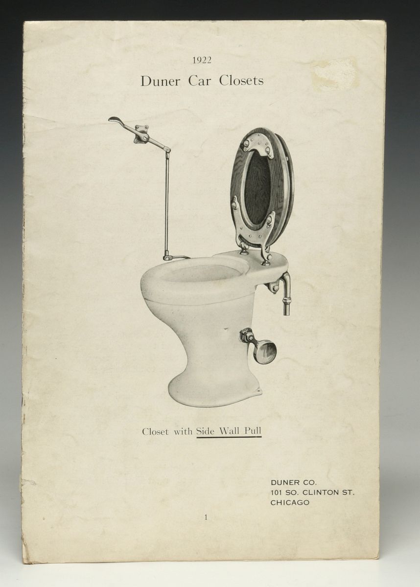 A DUNER CO. RAILROAD 'CAR CLOSETS' CATALOG, 1922