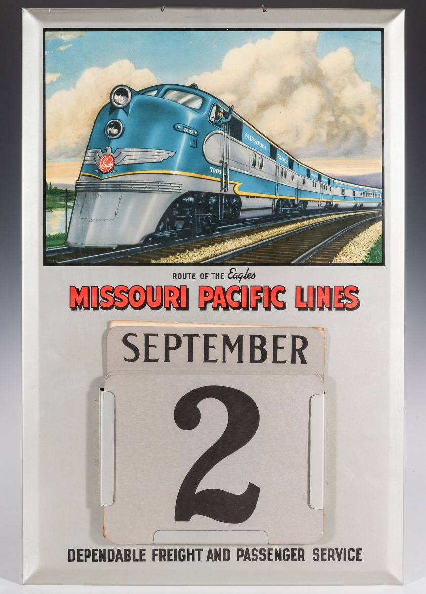 A MISSOURI PACIFIC ROUTE OF THE EAGLE TIN CALENDAR