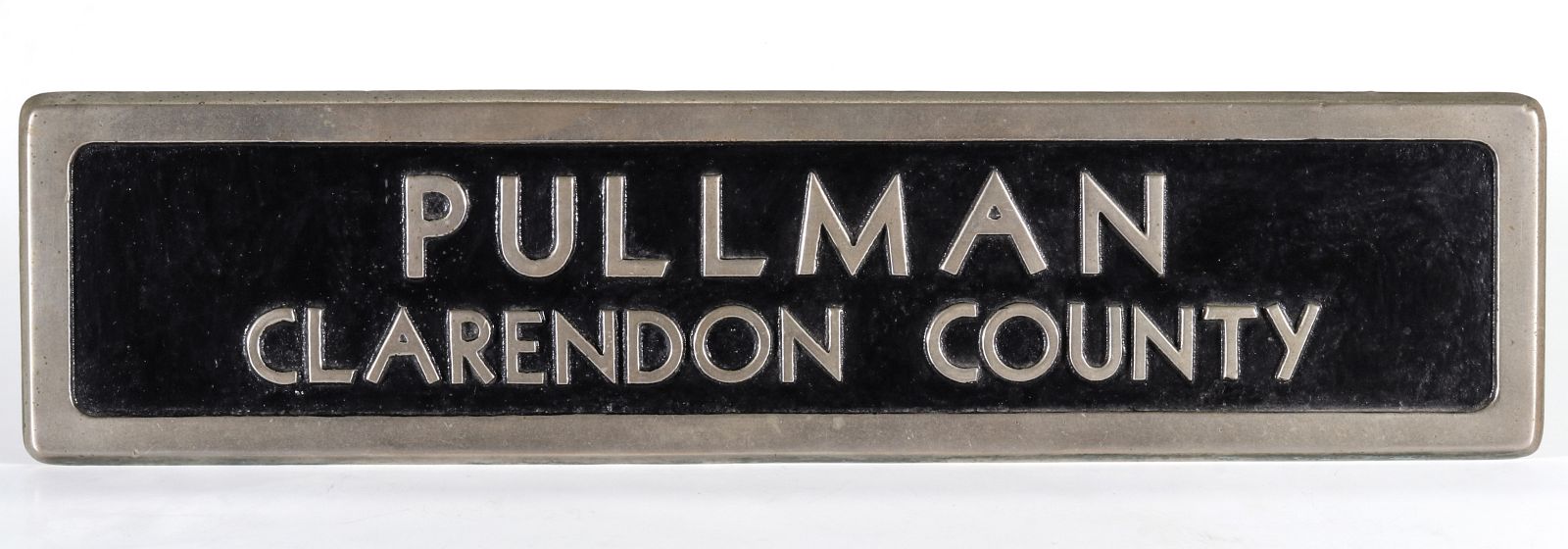 CAST ALUMINUM PLAQUE : PULLMAN CLARENDON COUNTY