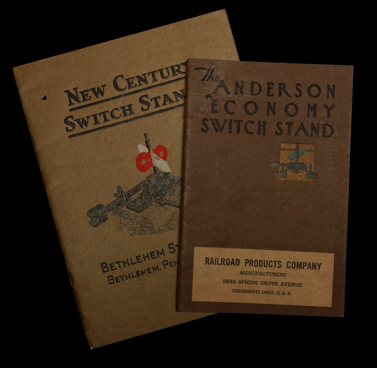 TWO RAILROAD SWITCH STAND CATALOGS CIRCA 1920