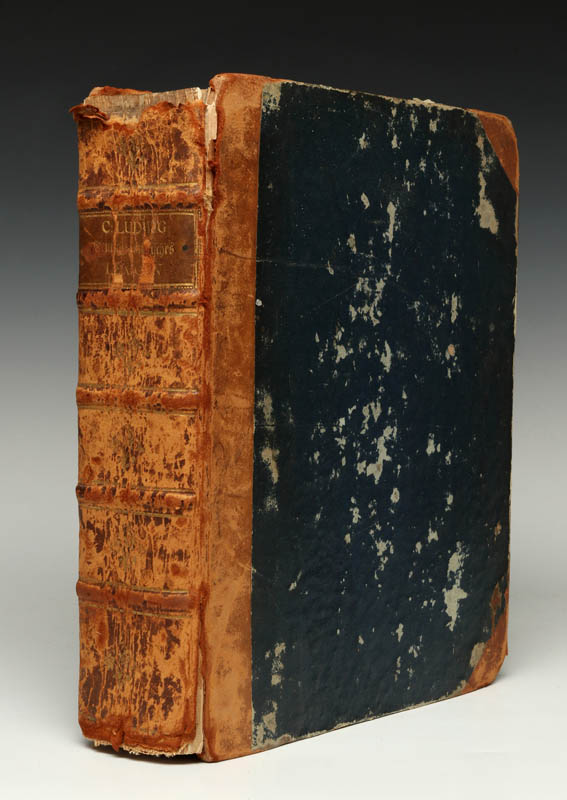 A 1765 RED & BLACK GERMAN TO ENGLISH DICTIONARY