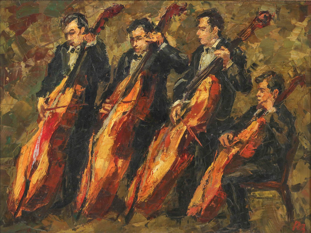 RON BLUMBERG (1908 - 2002) OIL ON ARTIST'S BOARD