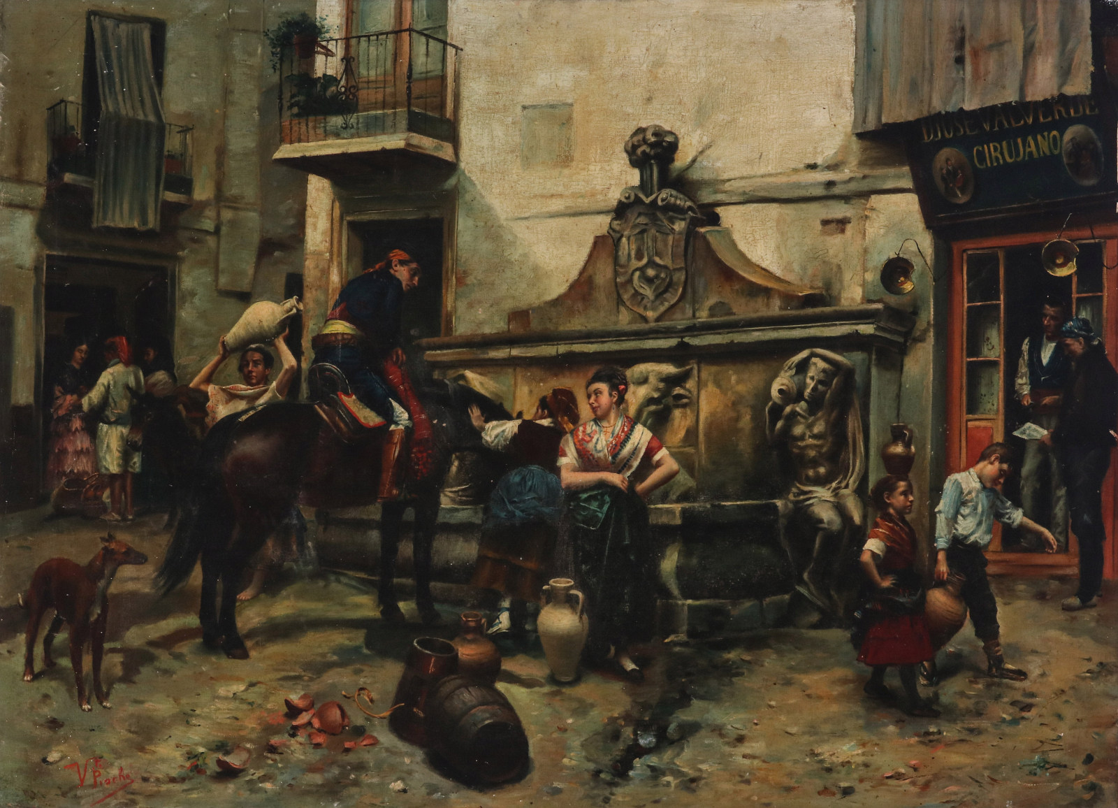 A 19TH CENTURY ITALIAN SCHOOL OIL ON CANVAS