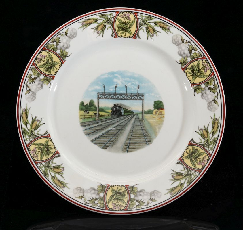 AN ILLINOIS CENTRAL DINING CAR DINNER PLATE C 1920