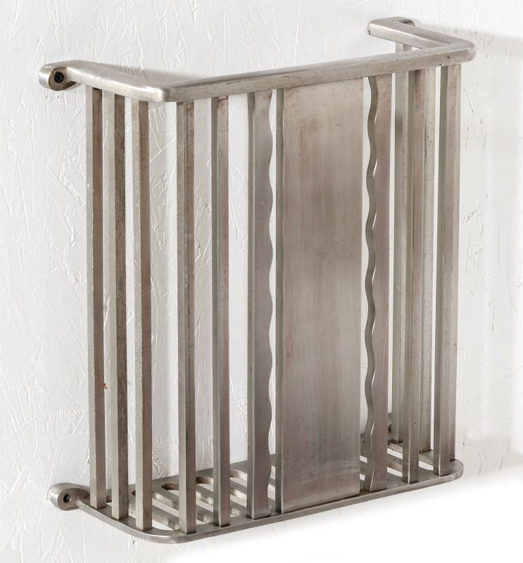 AN ART DECO RAILCAR SLEEPER BERTH TOWEL BASKET