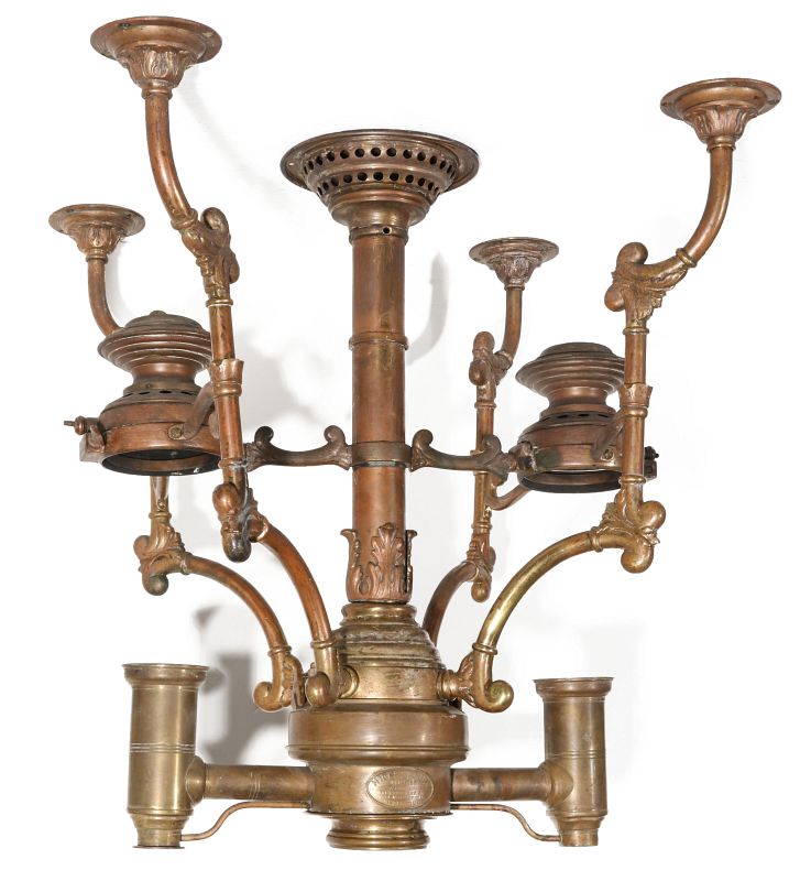 A HICKS & SMITH RAILROAD CHANDELIER, CIRCA 1884