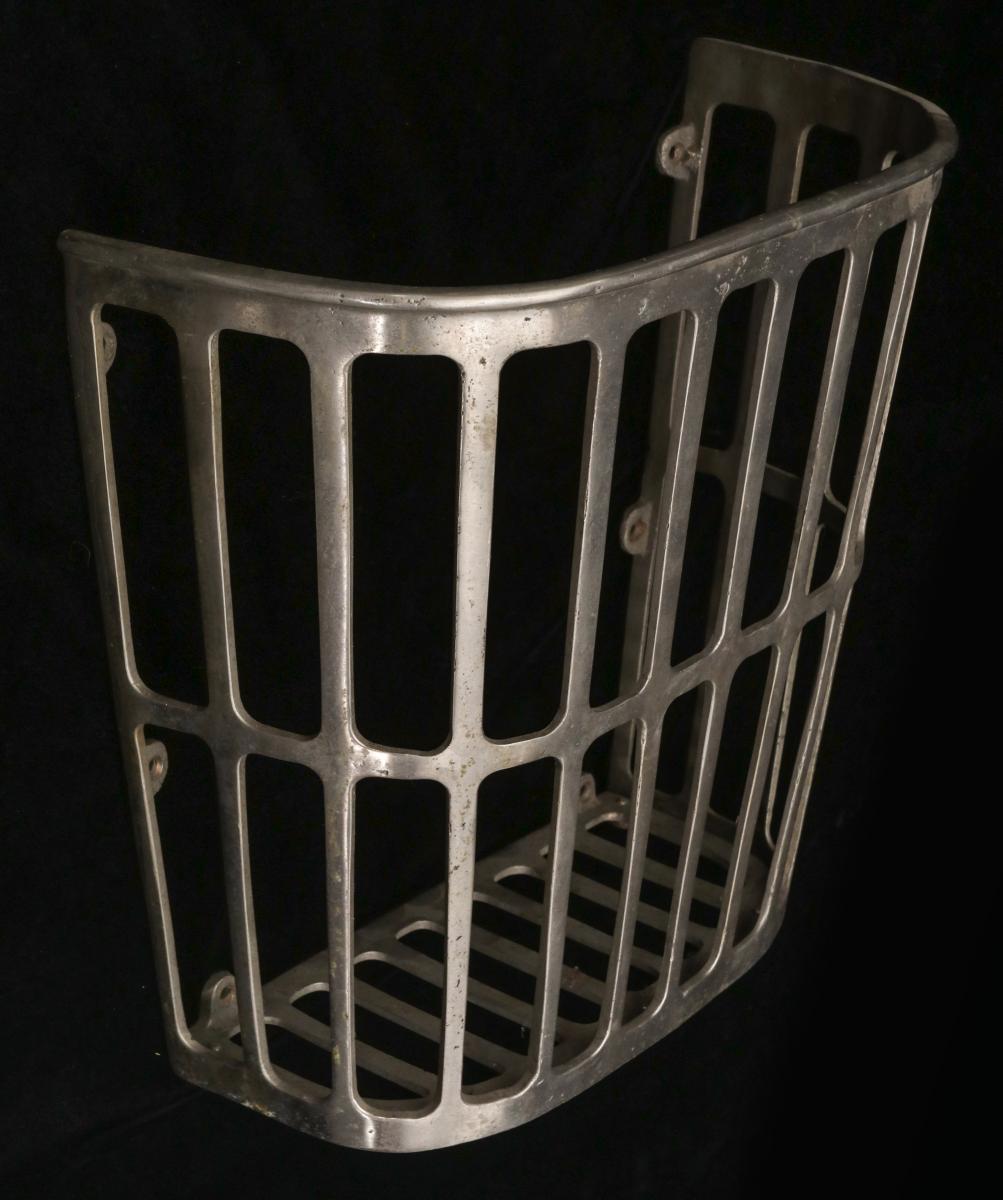 A RAILCAR SLEEPER BERTH TOWEL BASKET