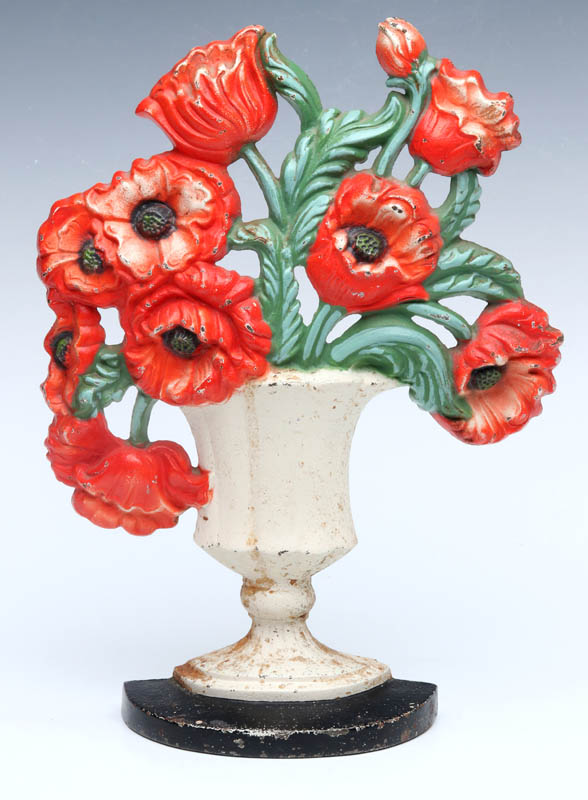 A HUBLEY POPPY VASE DOORSTOP NO. 440