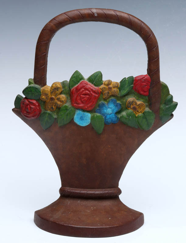 A HUBLEY MIXED FLOWER BASKET DOORSTOP NO. 3