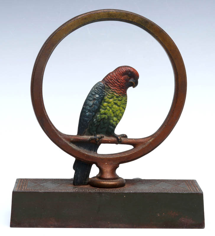 A BRADLEY & HUBBARD PARROT DOORSTOP NO. 7814