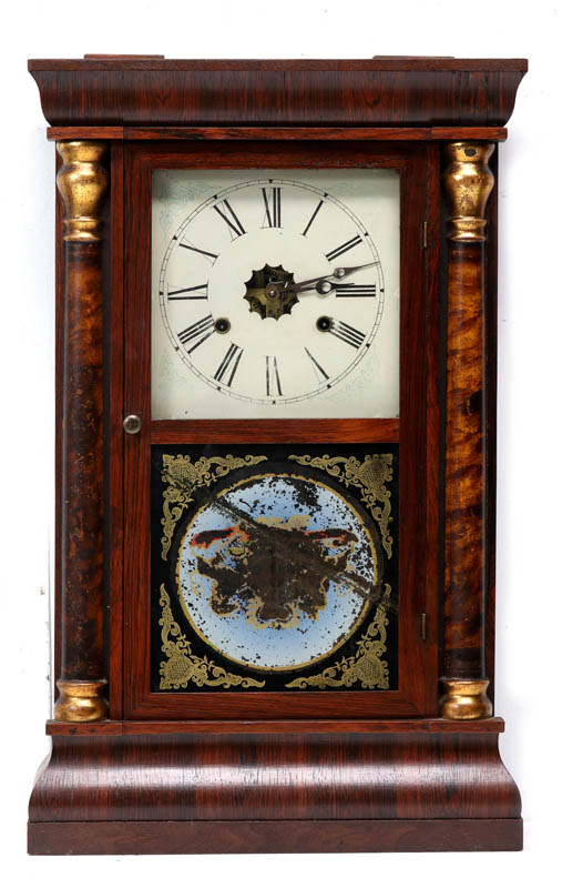 AN E.N. WELCH THIRTY-HOUR DOUBLE DECKER CLOCK