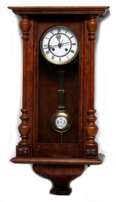 A VIENNA EIGHT-DAY REGULATOR WALL CLOCK