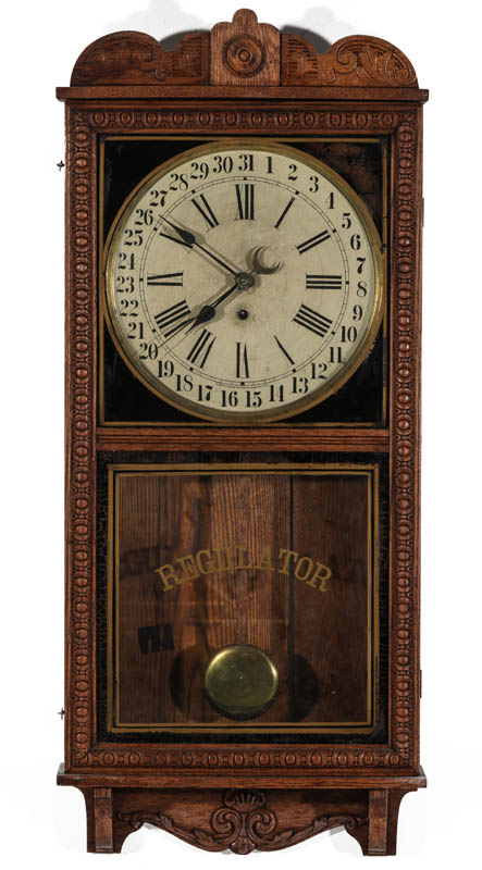 A WATERBURY REGULATOR WALL CLOCK