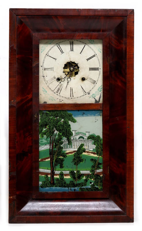 A CLEAN, ORIGINAL 19TH C. ANSONIA OGEE SHELF CLOCK