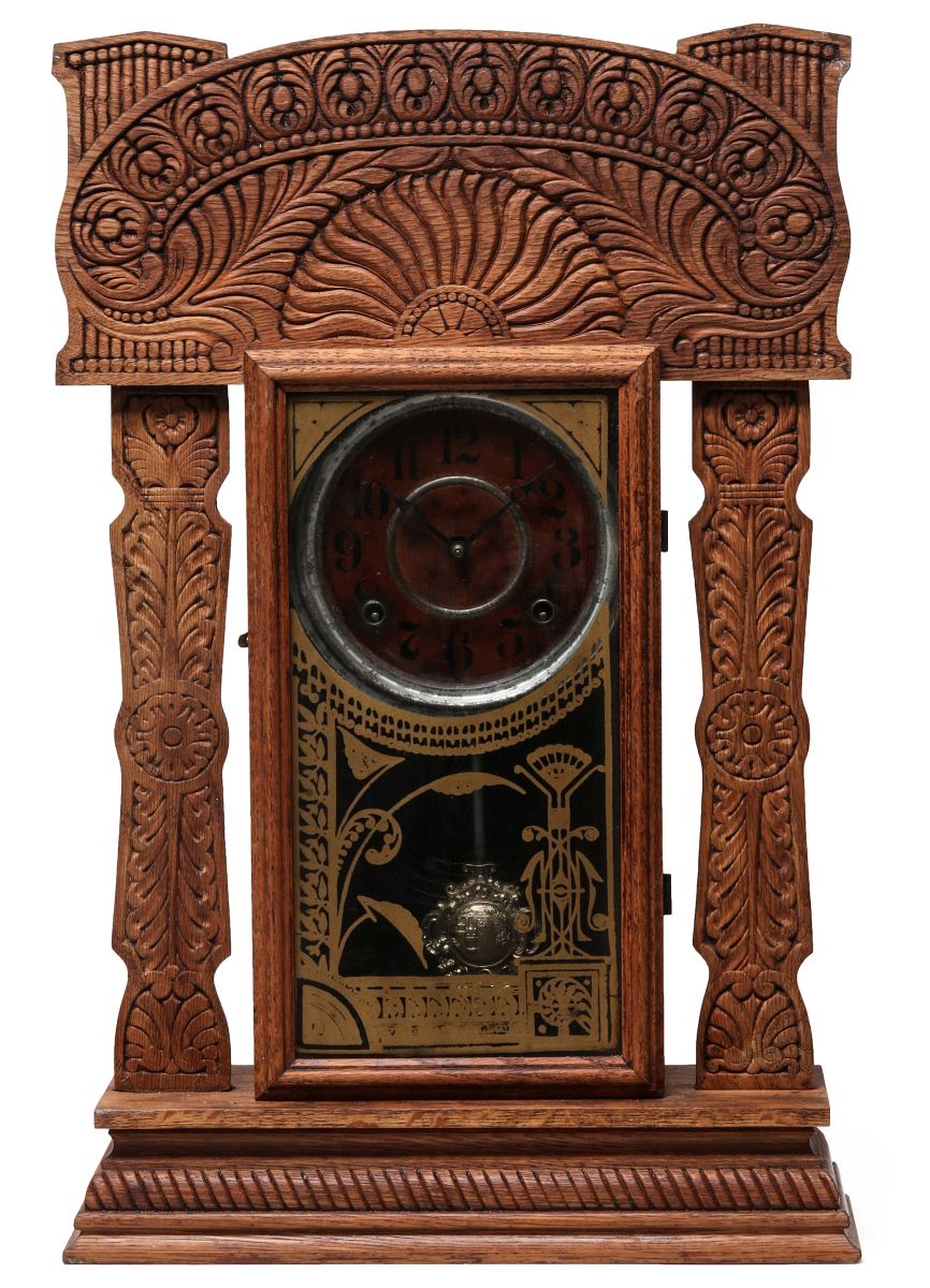 AN INGRAHAM FANCY GINGERBREAD KITCHEN CLOCK