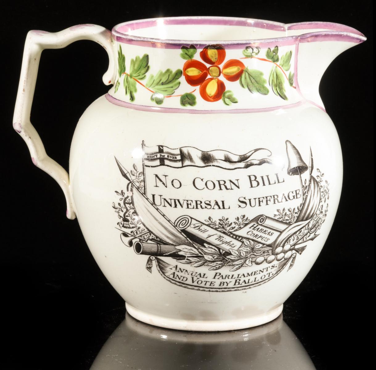 A LUSTRE JUG: PETERLOO MASSACRE AND CORN BILL 1819