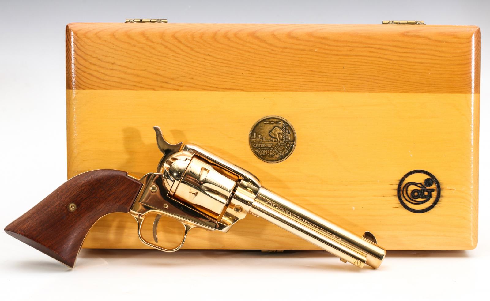 A COLT KANSAS CENTENNIAL 22 SINGLE ACTION REVOLVER