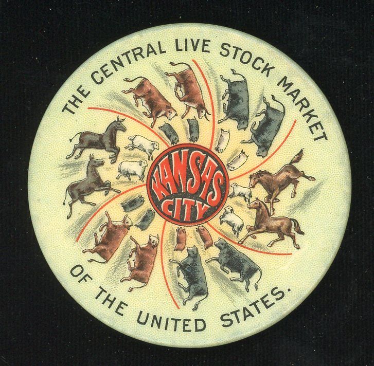 CIRCA 1900 KANSAS CITY LIVESTOCK CELLULOID PINBACK