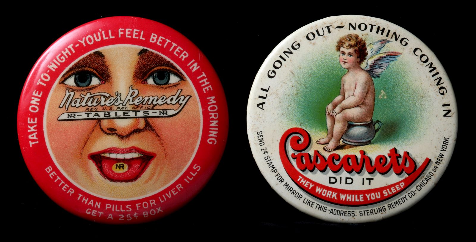 CIRCA 1900 REMEDY ADVERTISING POCKET MIRRORS