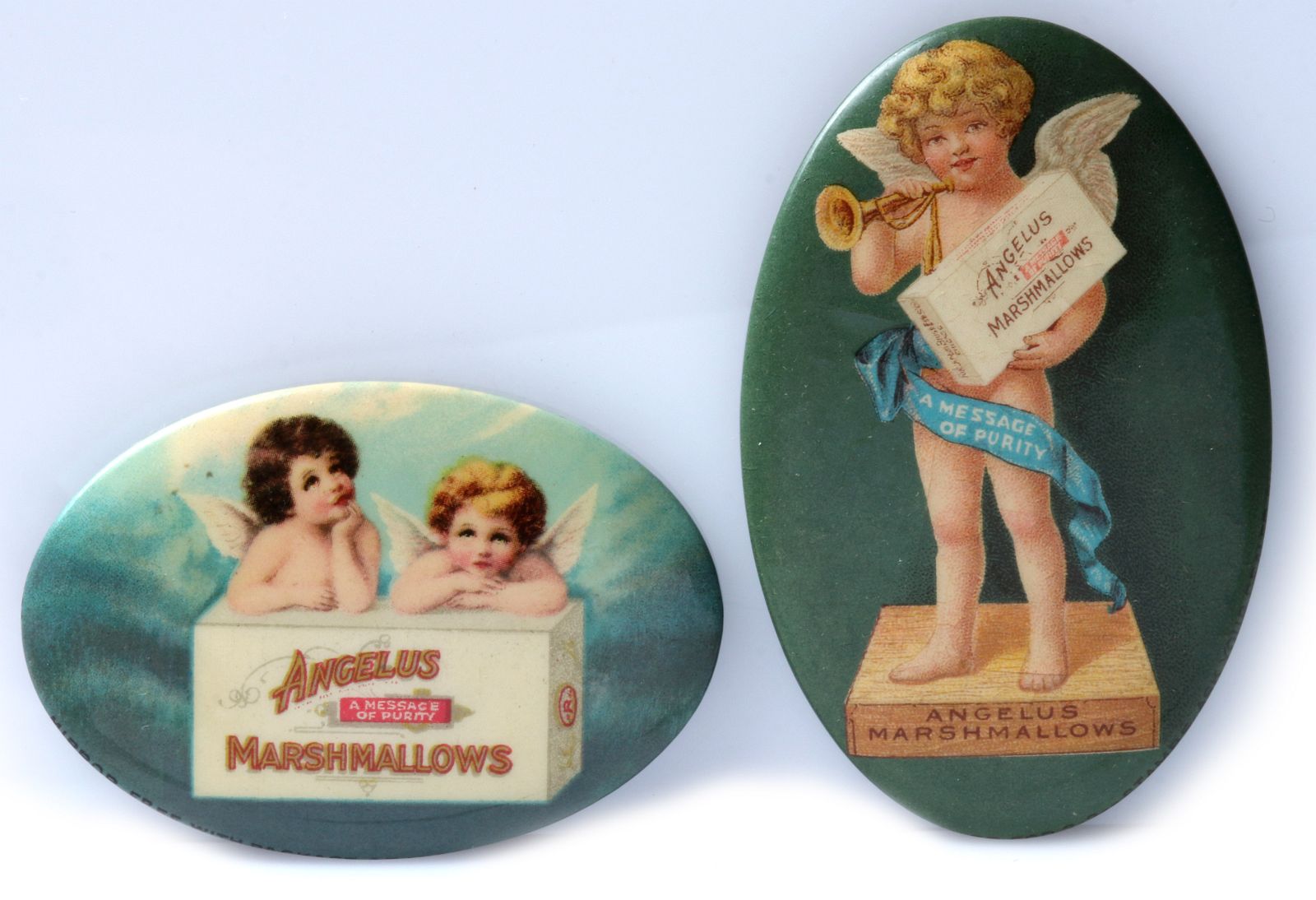 ANGELUS MARSHMALLOWS ADVERTISING POCKET MIRRORS