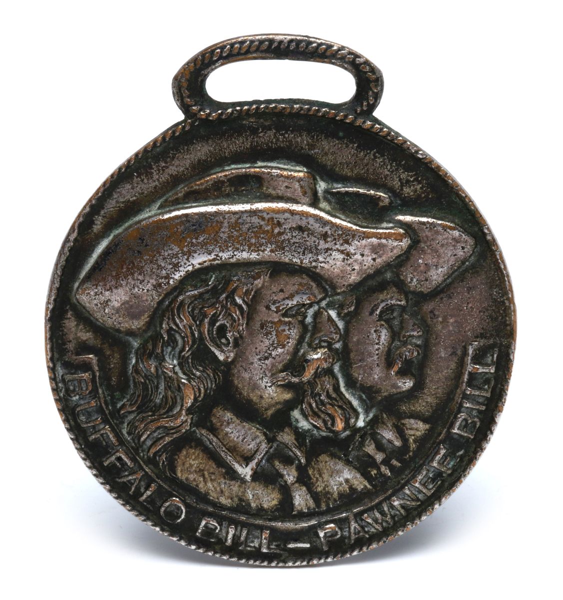 CIRCA 1908 BUFFALO BILL - PAWNEE BILL WATCH FOB