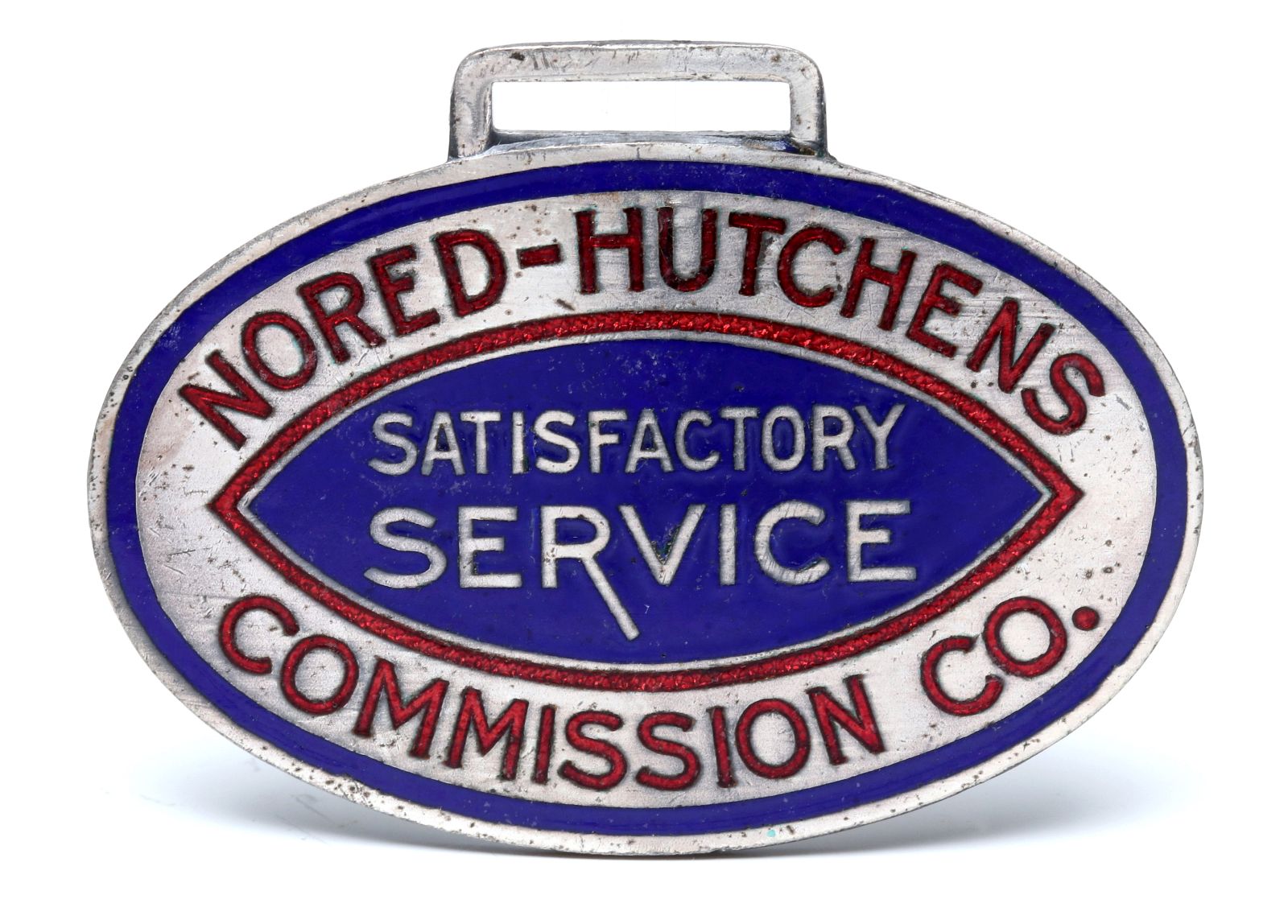 C. 1900 NORED-HUTCHENS COMM CO ENAMEL ADVTG FOB