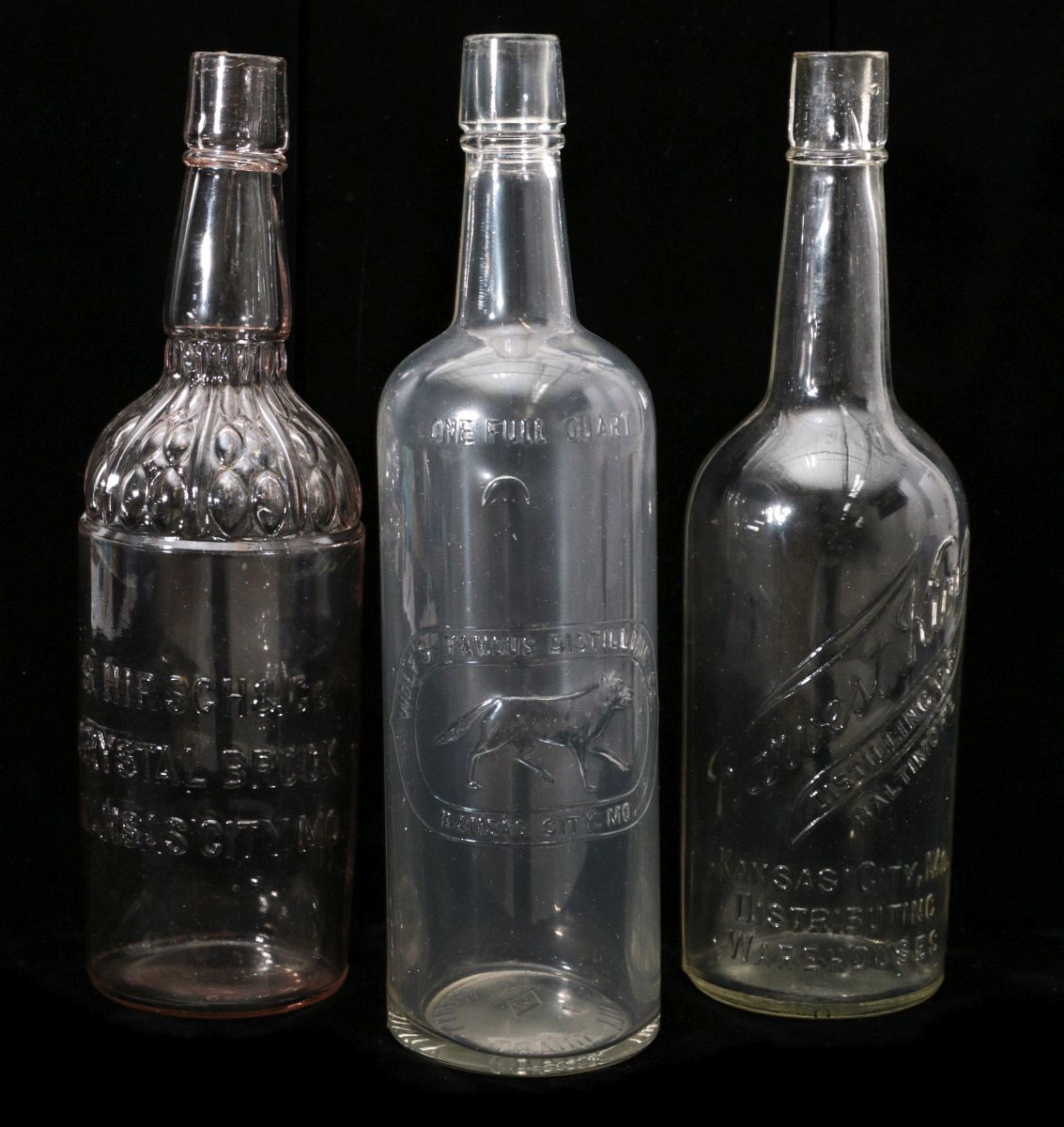 PRE-PROHIBITION KANSAS CITY DISTILLERY BOTTLES