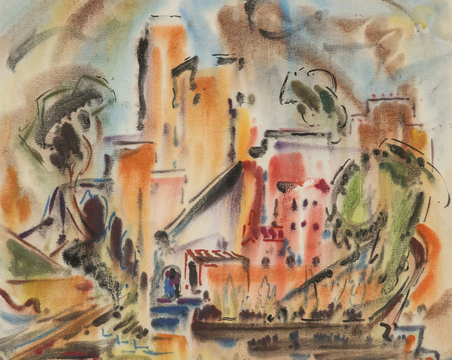 ERIC GIBBERD (1897-1972) WATERCOLOR ON PAPER