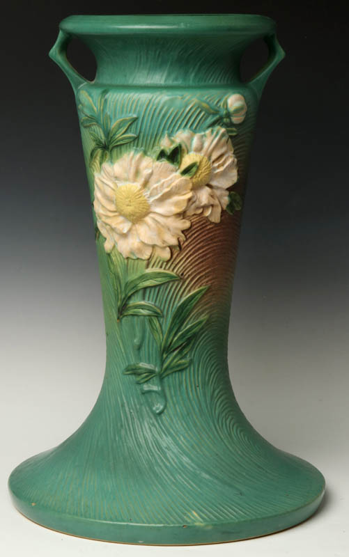 A ROSEVILLE 'PEONY' ART POTTERY PEDESTAL