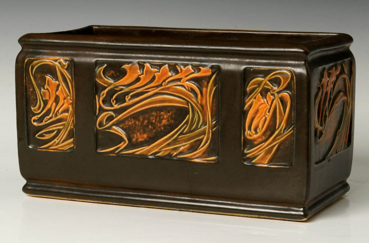 A ROSEVILLE 'PANEL' ART POTTERY WINDOW BOX