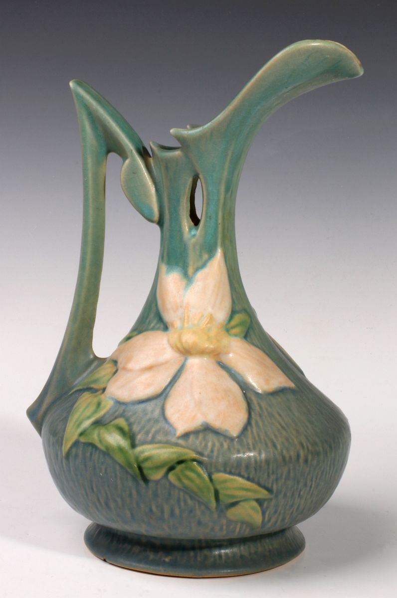 A ROSEVILLE 'CLEMATIS' ART POTTERY EWER