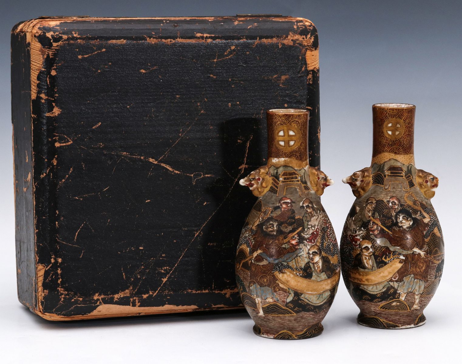 A PAIR MEIJI PERIOD SATSUMA PRESENTATION VASES