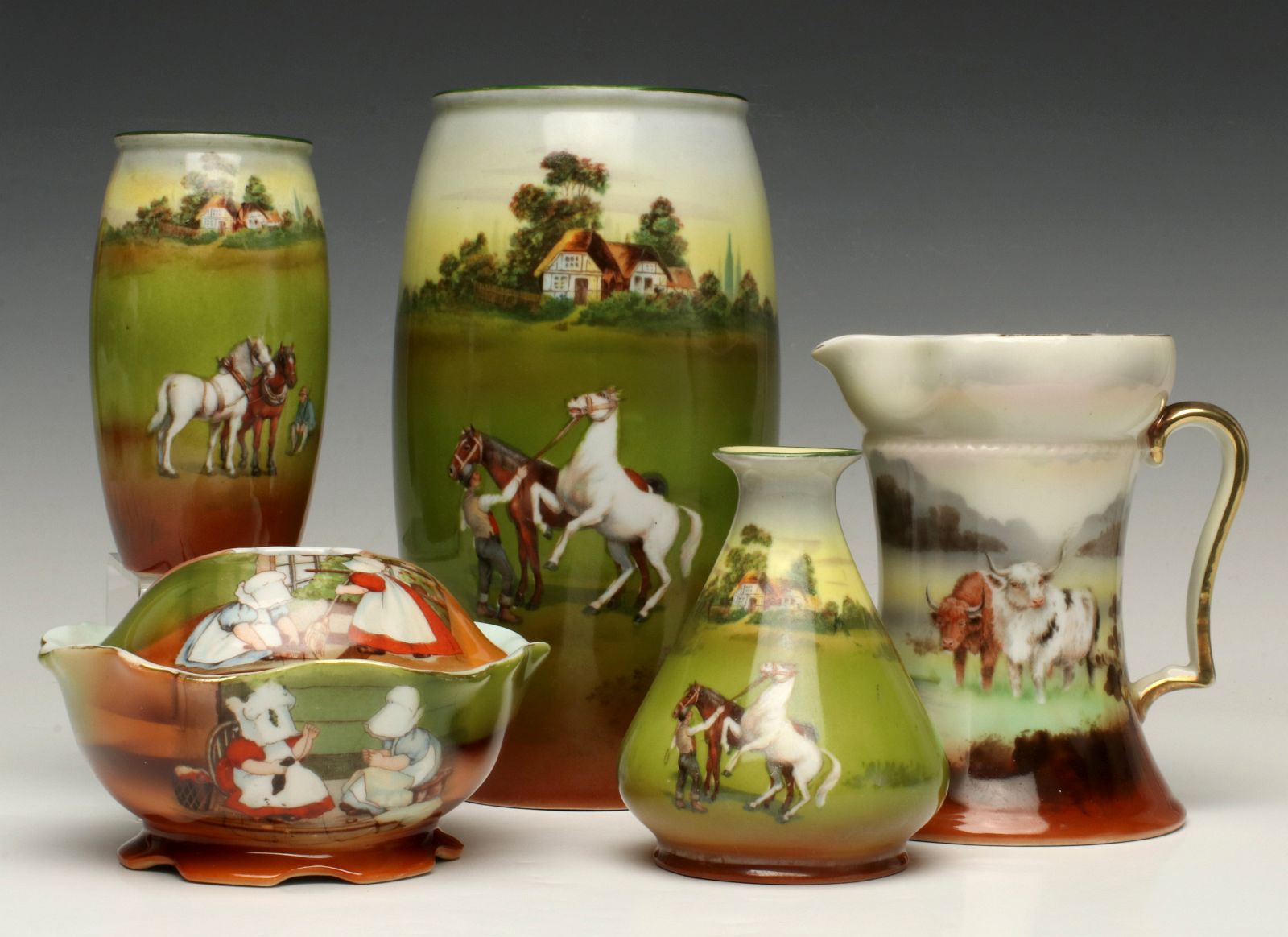 A COLLECTION OF ROYAL BAYREUTH SCENIC PORCELAIN