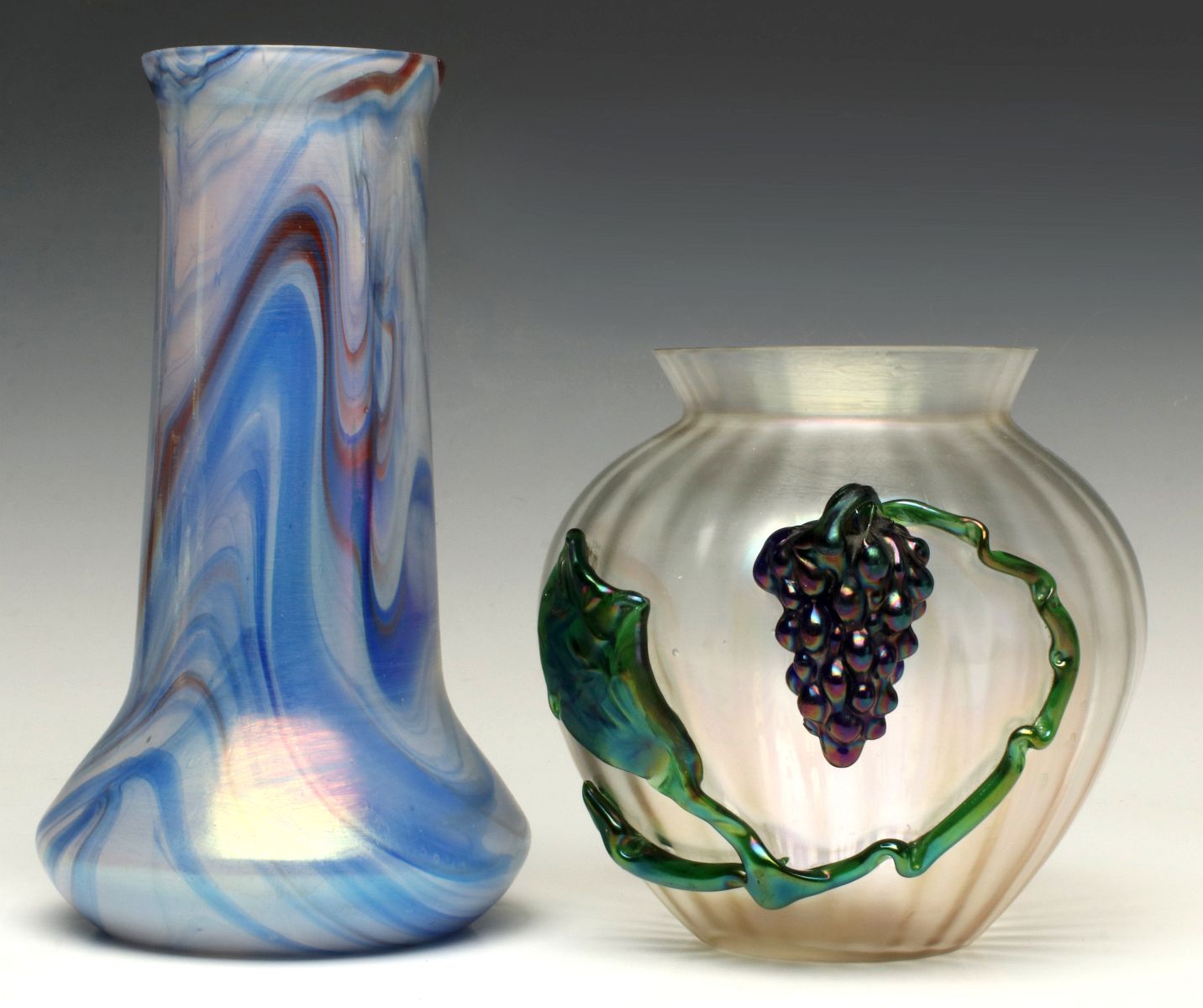 TWO CIRCA 1900 BOHEMIAN ART GLASS VASES