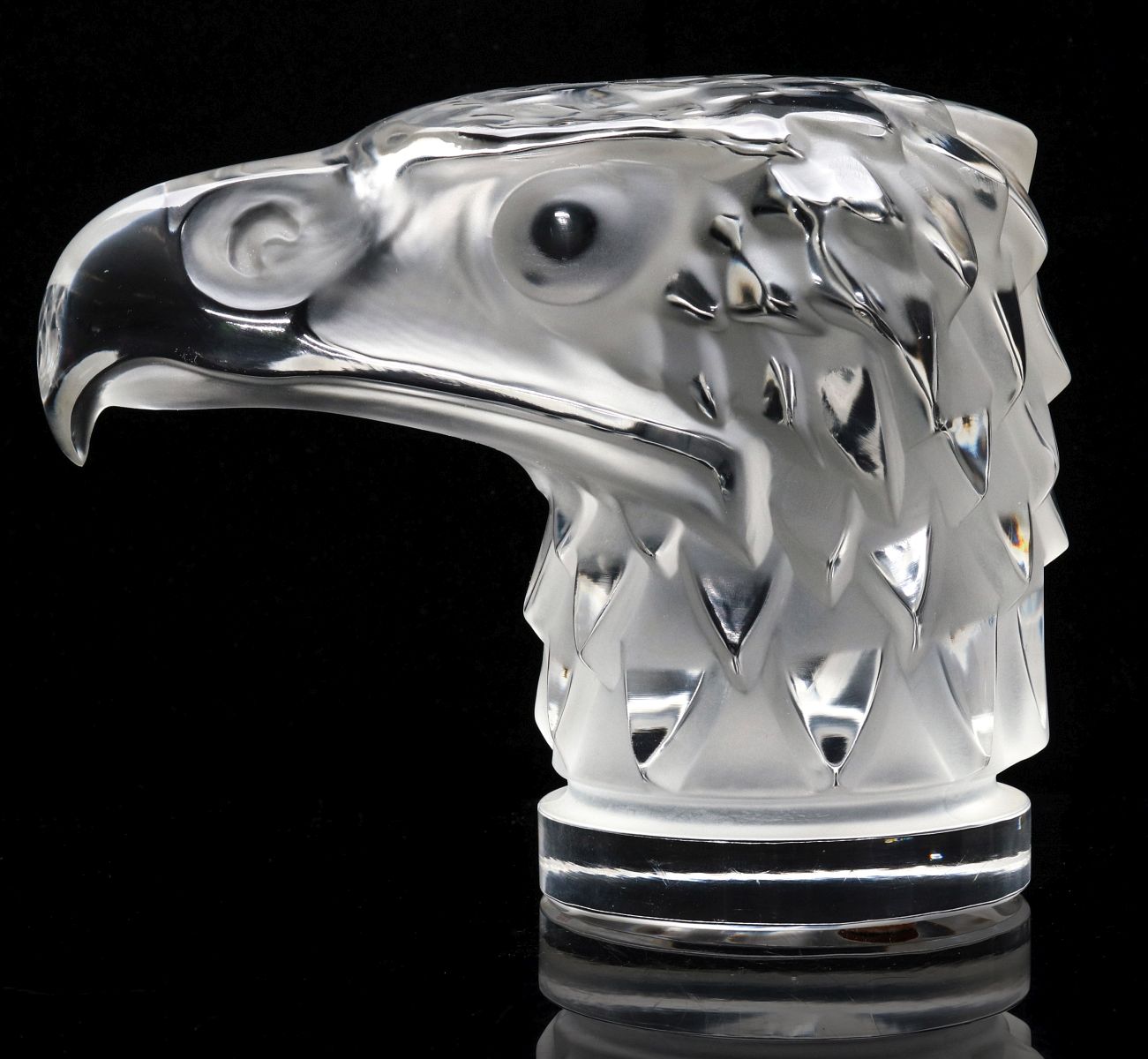 LALIQUE 'TETE D'AIGLE' FRENCH CRYSTAL EAGLE MASCOT