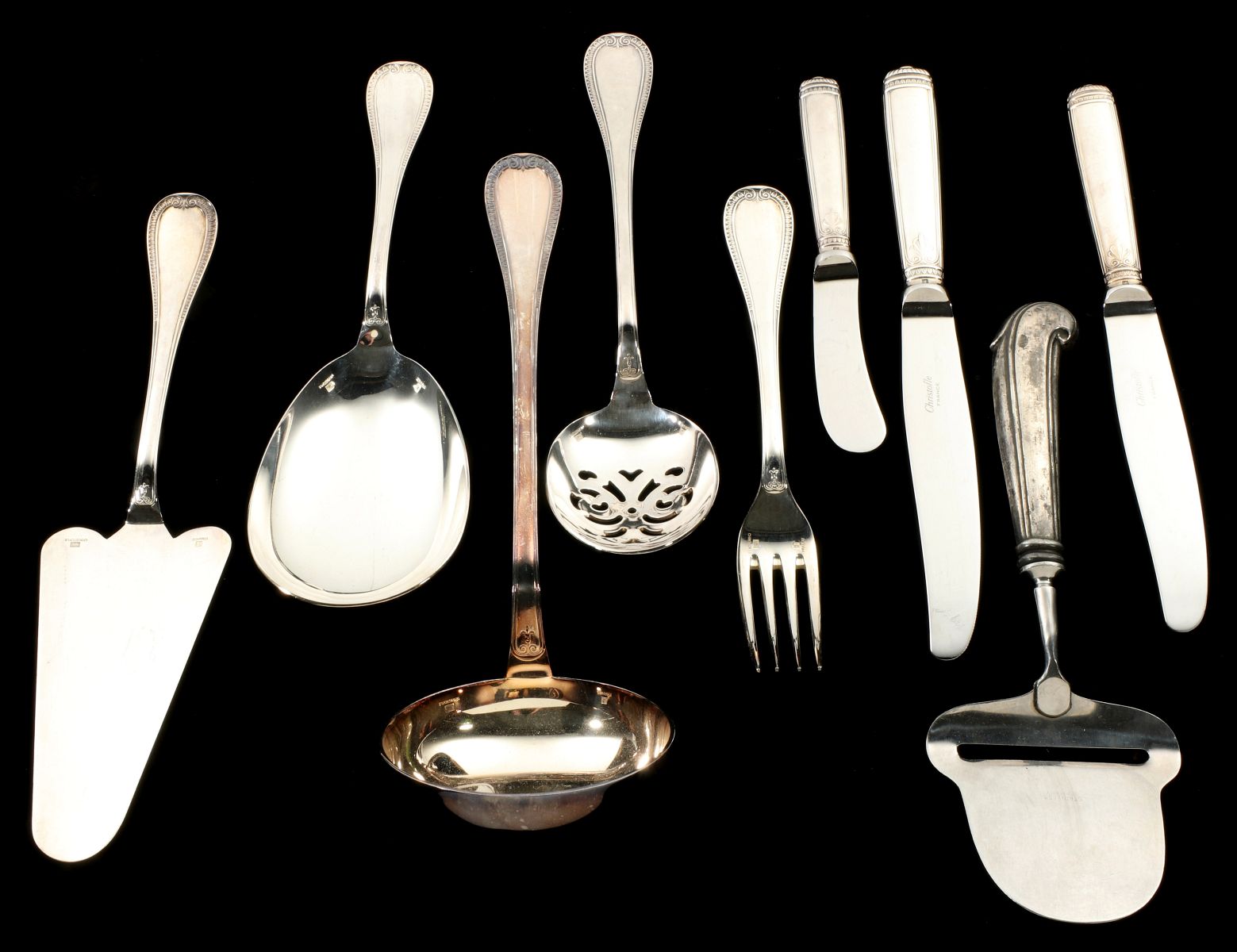 CHRISTOFLE MALMAISON SILVER PLATE FLATWARE SET