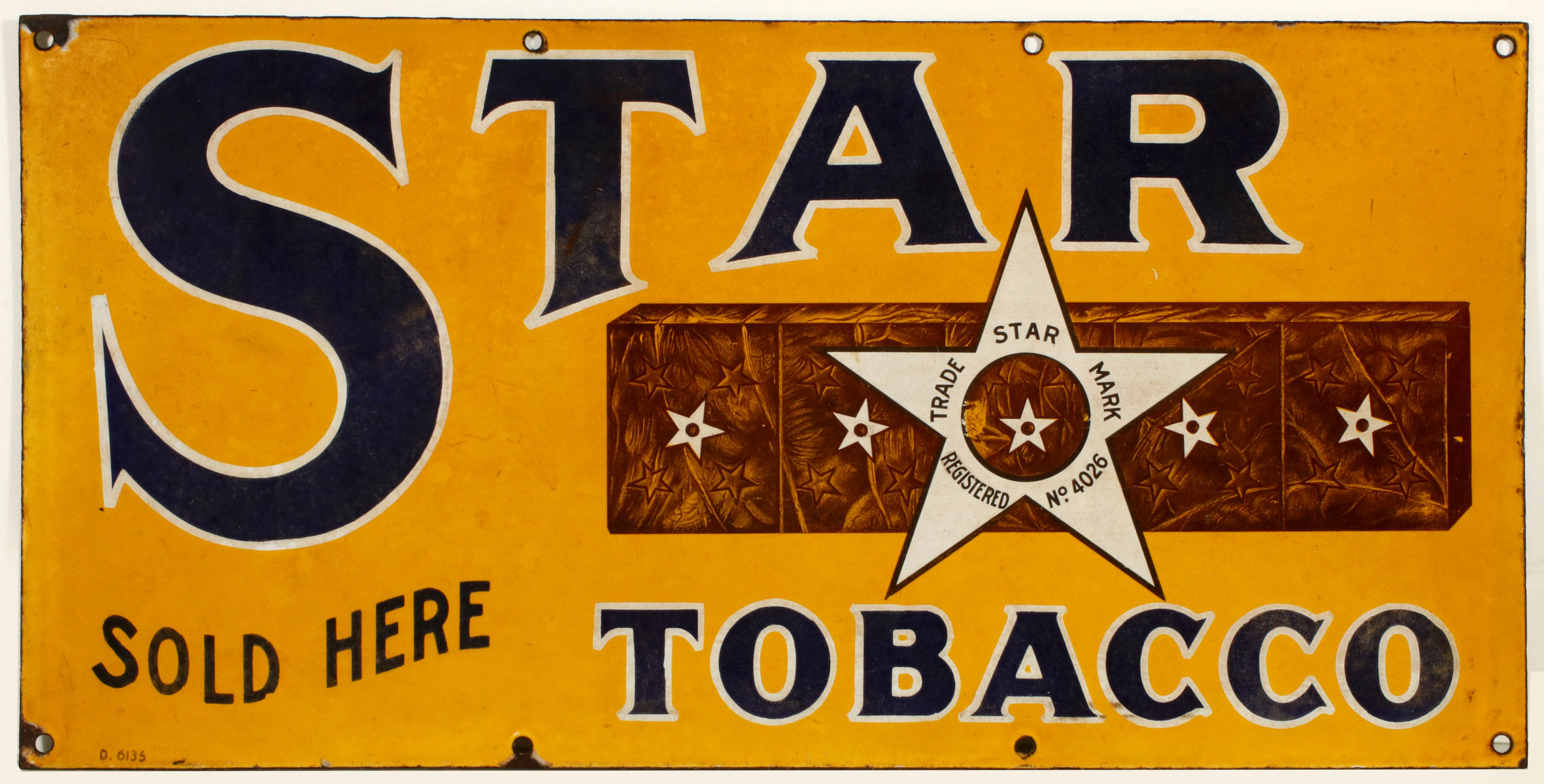 A STAR TOBACCO PORCELAIN ENAMEL ADVERTISING SIGN