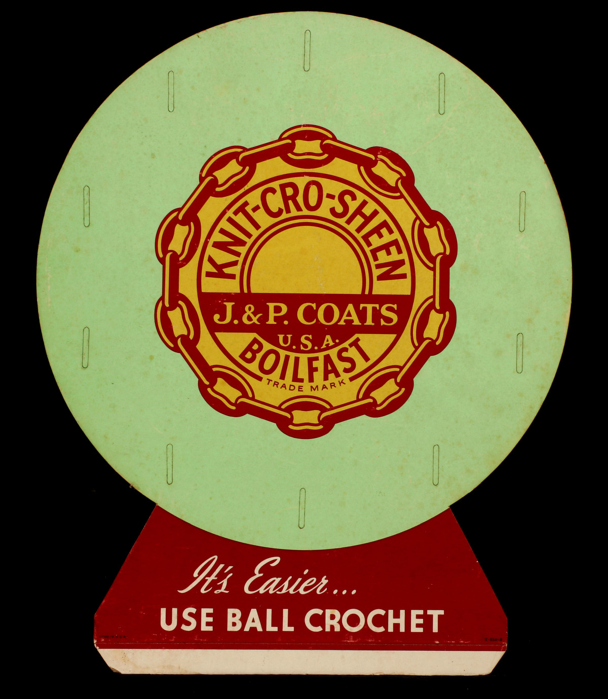 J&P COATS CROCHET THREAD ADVERTISING STANDEE SIGN