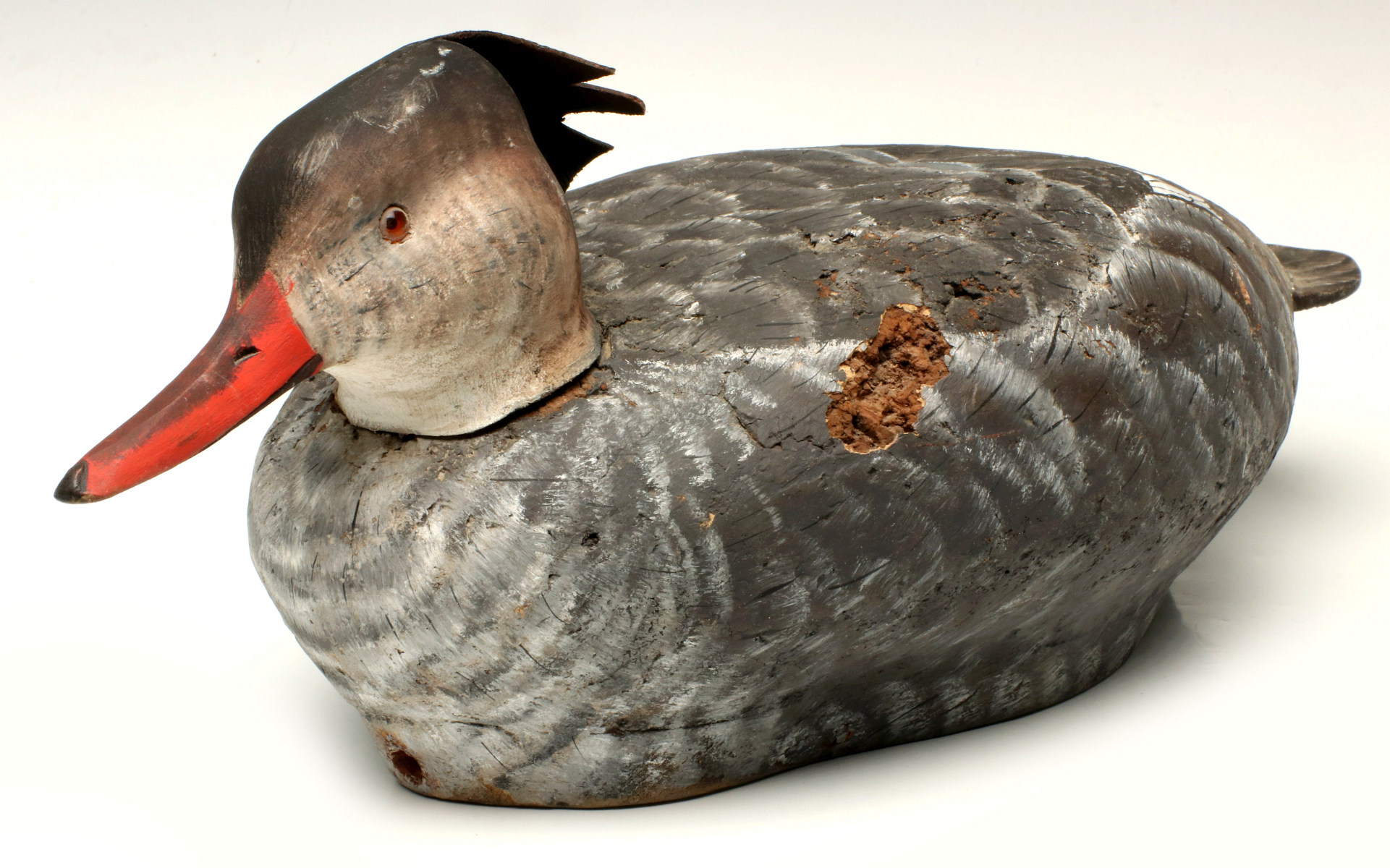 A JOHN MULAK (B.1943) MERGANSER DRAKE DECOY