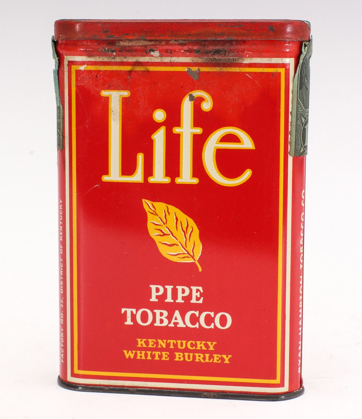 LIFE BRAND RYAN-HAMPTON CO.PIPE TOBACCO POCKET TIN